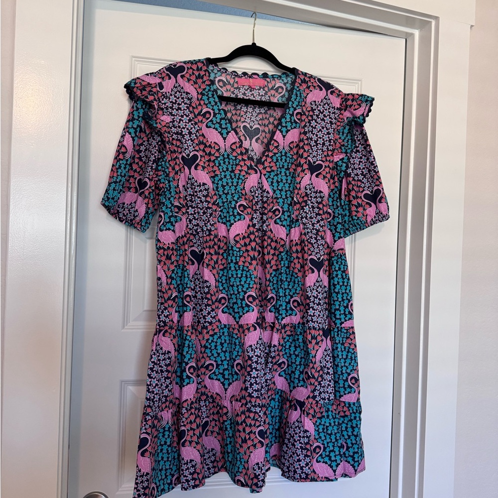 Simply Southern Floral Dress with Pink and Green